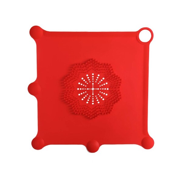 Sewer Deodorant Pad Good Sealing Anti-smell Soft Silicone Toilet Floor Drain Deodorant Cover Hair Catcher for Home - Red