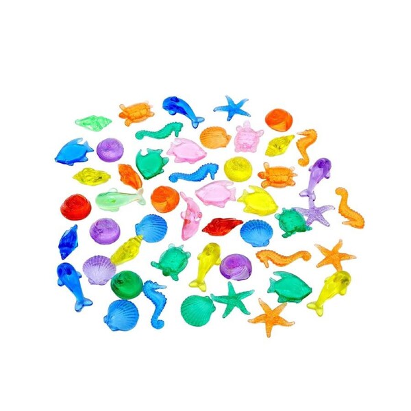 Simulated Small Animals Sea Animal Adventure Acrylic Mini Ducks Gems Set for Beach Scavenger Hunts Party Decoration - A