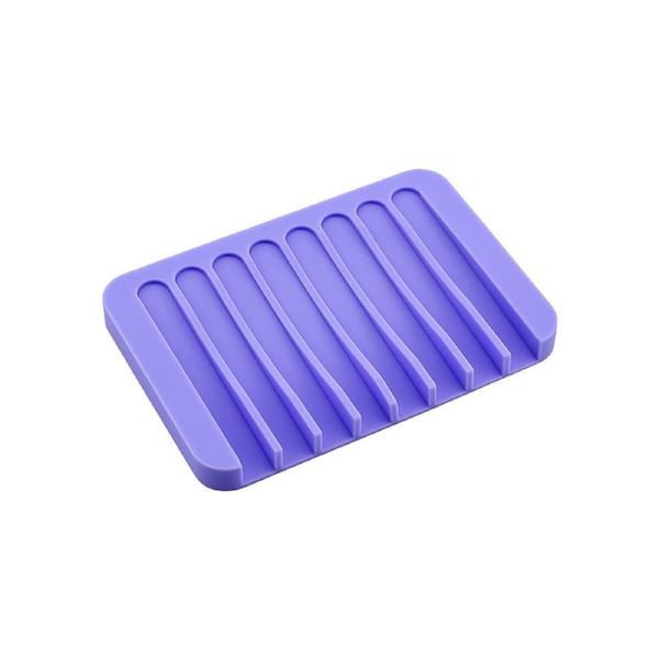 Soap Tray Creative Shape Flexible Silicone Creative Comb-Shaped Soap Dishes Storage Holder Home Supplies-Purple