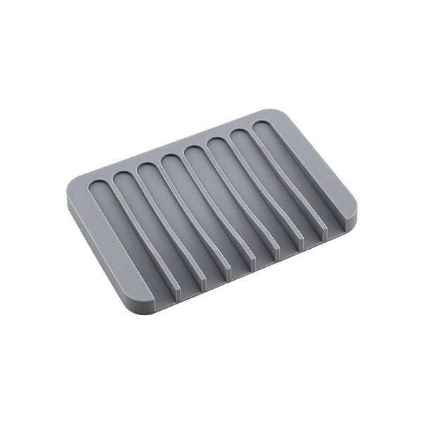 Soap Tray Creative Shape Flexible Silicone Creative Comb-Shaped Soap Dishes Storage Holder Home Supplies-Light Grey