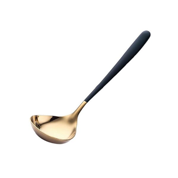 Soup Spoon Ergonomic Design Comfortable Grip Stainless Steel BPA Free Deep Head Stirring Ladle Kitchen Supplies-Atrovirens