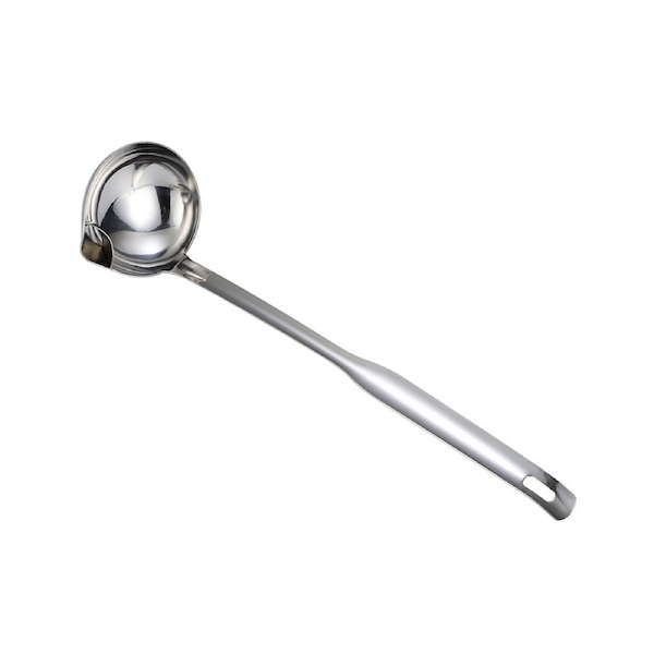 Soup Spoon with Long Handle Easy to Clean Stainless Steel Oil-Separated Spoon for Cooking