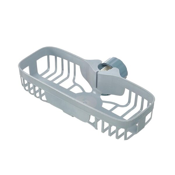 Sink Faucet Rack Hollow Quick Drainage Nordic Style Convenient Daily Use Sink Faucet Sponge Holder Kitchen Accessories -Grey