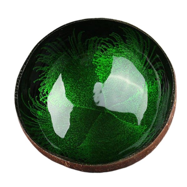 JOYBUY Splash Ink Coconut Shell Candy Storage Bowl Container Desk Ornament Home Decor-4#