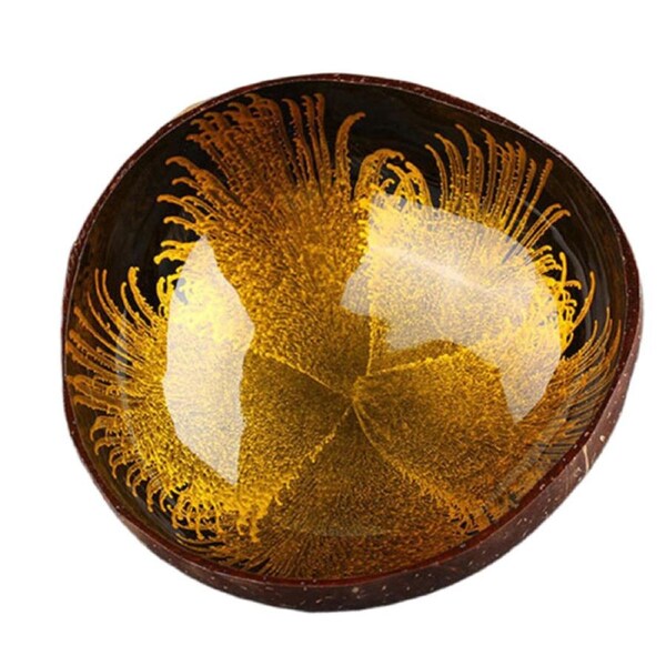 JOYBUY Splash Ink Coconut Shell Candy Storage Bowl Container Desk Ornament Home Decor-1#