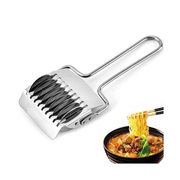 Stainless Steel Noodle Lattice Roller Dough Cutter Pasta Marker Kitchen Gadget