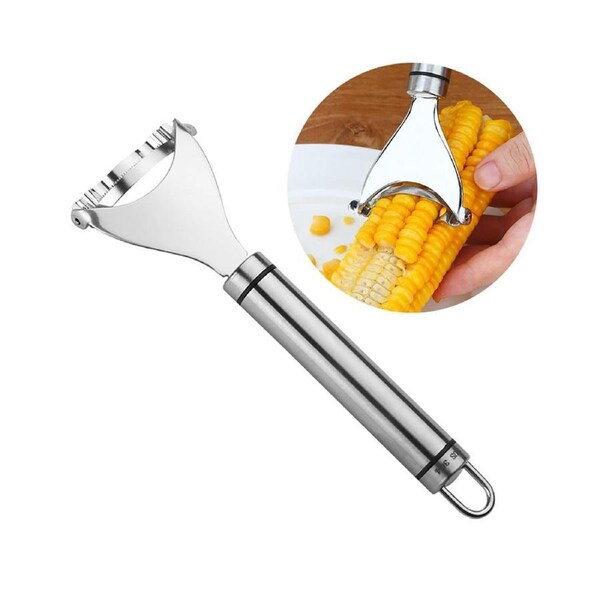 Stainless Steel Corn Slicer Peeler Thresher Cutter Kernel Remove Kitchen Tool