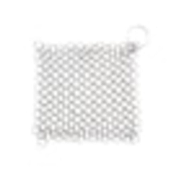 JOYBUY Square Stainless Steel Cast Iron Skillet Cleaner with Hanging Ring Practical Efficient Chainmail Cleaning Scrubber Kitchen Accessories