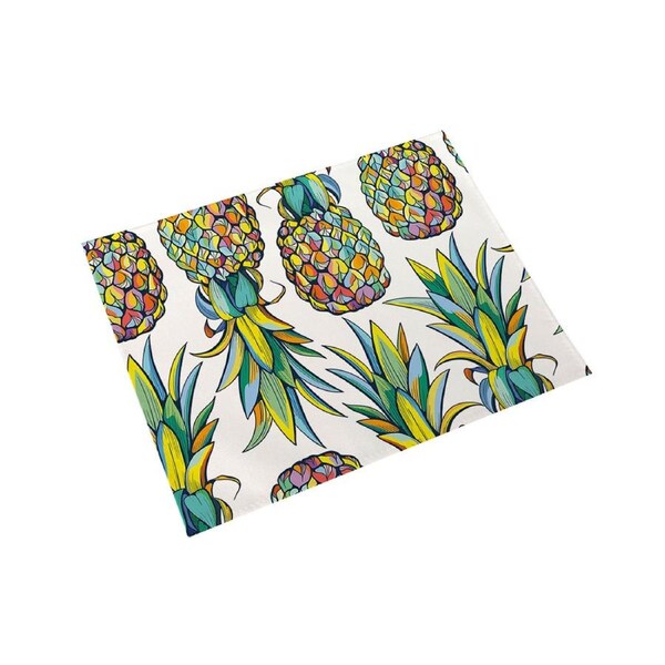 Stain Resistant Bowl Pad Heat Insulation Cotton Linen Non-slip Pineapple Cup Mat Desktop Decor -A