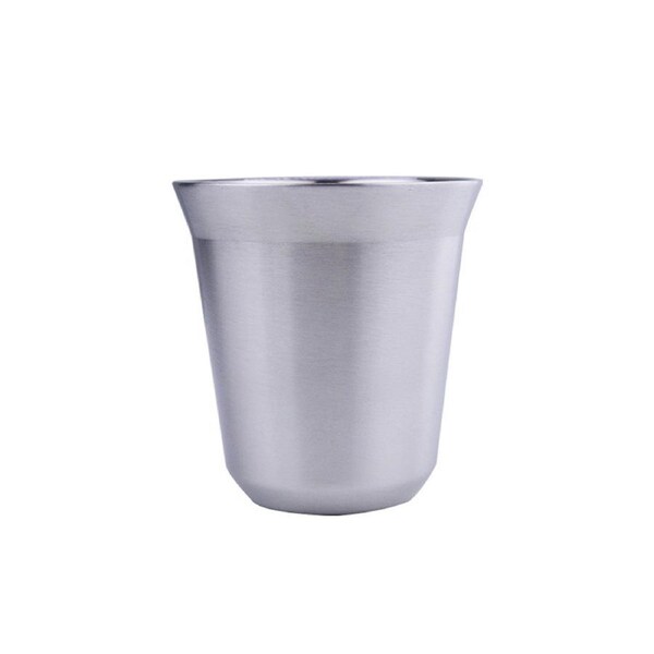 Stainless Steel Coffee Tea Water Milk Drinking Cup Dual-wall Heat Insulated Mug-Silver - Silver