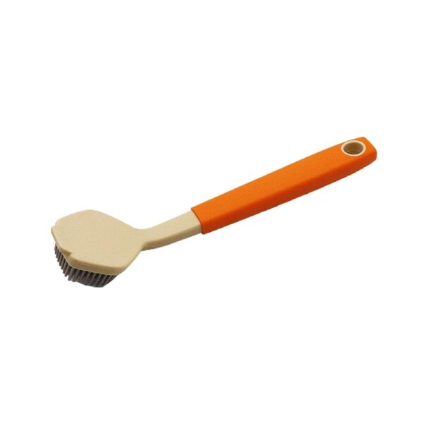 Stove Washing Brush Long Handle Soft Bristle PP Ergonomic Kitchen Scrub Brush Kitchen Tool-Orange