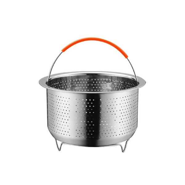 Stainless Steel Vegetable Food Steamer Basket Pressure Cooking Kitchen Tool-With Base Silver