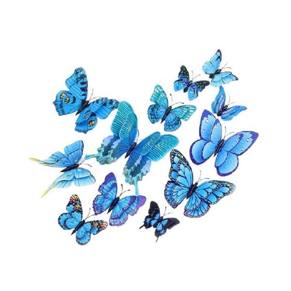Sticker Decals Butterfly Shape Magnetic PVC 3D Stereo Refrigerator Decoration Room Decor-4#