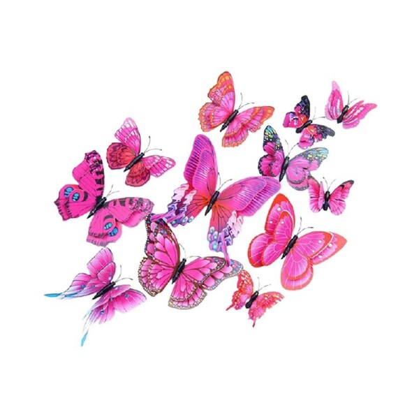 Sticker Decals Butterfly Shape Magnetic PVC 3D Stereo Refrigerator Decoration Room Decor-7#
