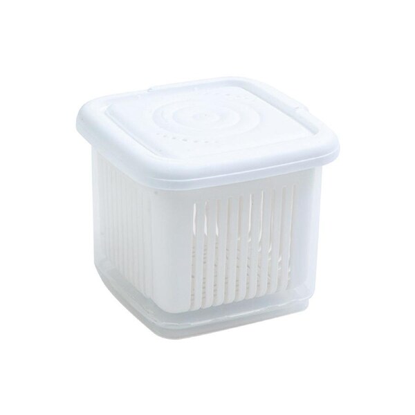 Storage Holder Multi-use Double Layer PP Kitchen Drainage Design Food Holder for Home-White - White