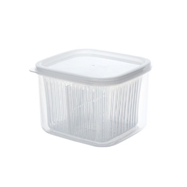 Storage Container Double Layers Multi-functional Food-Grade Double Layers Fruit Draining Boxes for Home-Clear