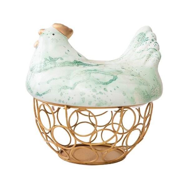 Storage Basket Large Capacity Long-lasting Hen Shape Fresh Eggs Gathering Storage Basket Household Supplies -A Yellow