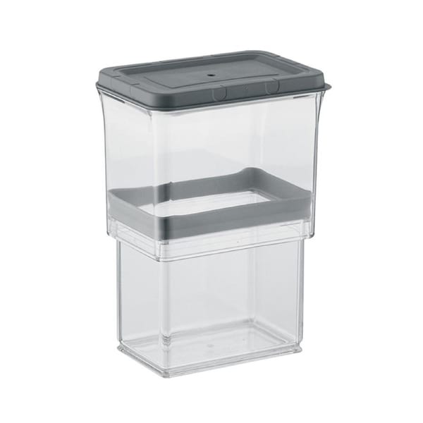 Storage Box Good Sealing Moisture Proof Transparent Visible Flour Sugar Candy Refrigerator Airtight Jar for Home-A Black