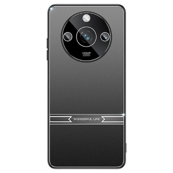 For Realme 11 Pro+ 5G Cover Matte Anti-fingerprint Metal+PC+TPU Cell Phone Case