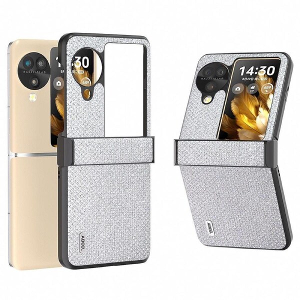 Abeel Case For Oppo Find N3 Flip 5g, Magnetic Pu Leather+pc Rhinestone Texture Phone Cover