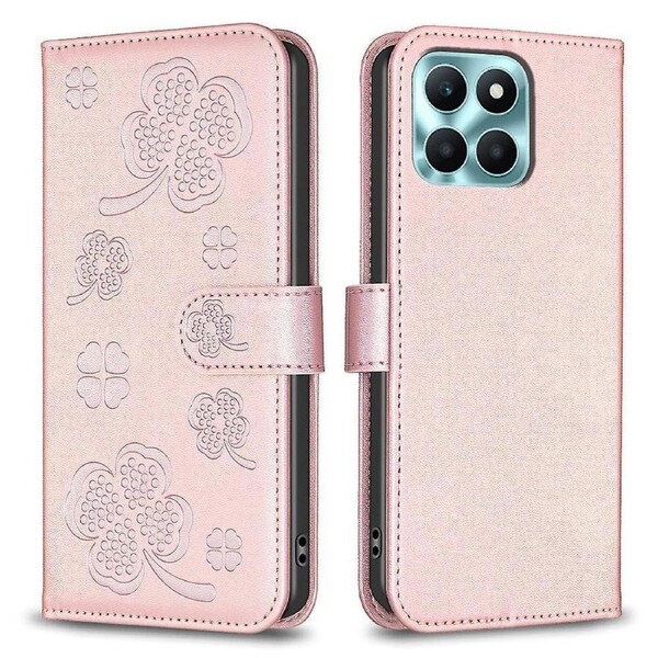 GOKEN Cover per Honor X6a, Custodia Flip TPU/PU Portafoglio Pelle con Stand/Carte Slot, Chiusura Magnetica Goffrata con Motivo Telefono Case Custodie