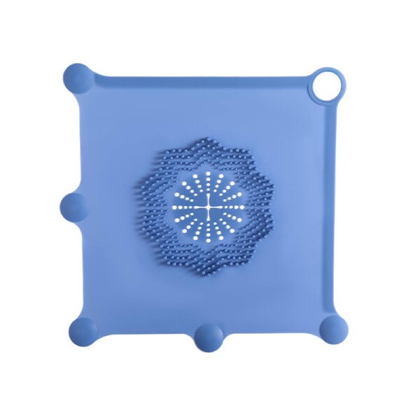 Sewer Deodorant Pad Good Sealing Anti-smell Soft Silicone Toilet Floor Drain Deodorant Cover Hair Catcher for Home - Blue