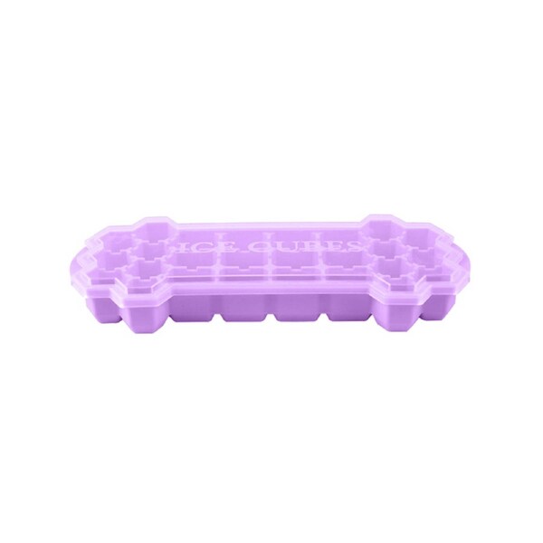 Silicone Ice Tray Mould with Lid 26 Grids Storage Box DIY Baby Food Pudding Mold-Purple