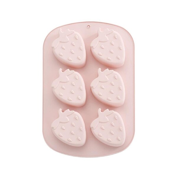 Silicone Ice Cube Tray -Durable Food-Grade Mold for Whiskey Cocktails Ice Molds Ice Cube Maker for Freezer - Strawberry