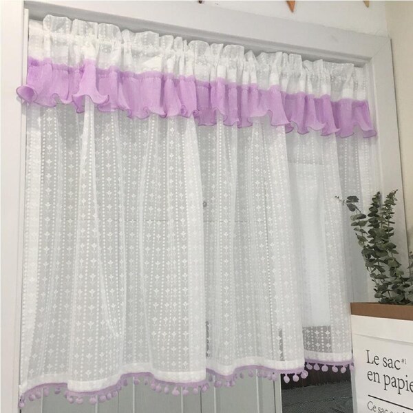 JOYBUY Short Curtain Easy to Install Stylish Cotton Eye-catching Punch-free Home Curtain for Home