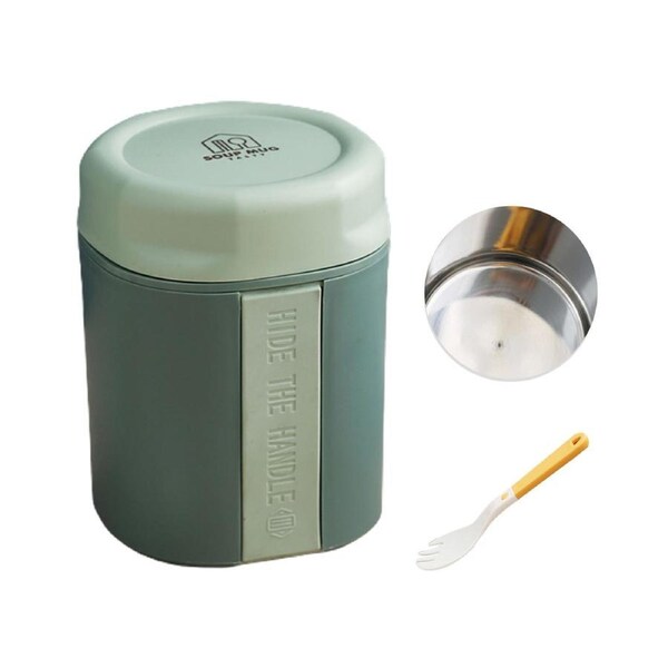 Soup Cup Anti-scaling Leak-proof Double-layered Insulated Lunch Breakfast Cup Household Supplies-Green 2