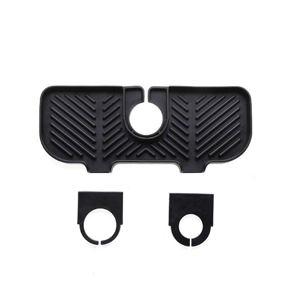 Splash Proof Faucet Mat Reusable Non-slip Keep Tidy Adjustable Aperture Draining Pad Kitchen Gadgets-Black