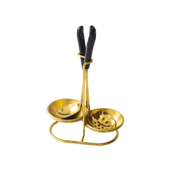 Soup Spoon Stylish Non-stick Stainless Steel Kitchen Soup Spoon for Kitchen-Black