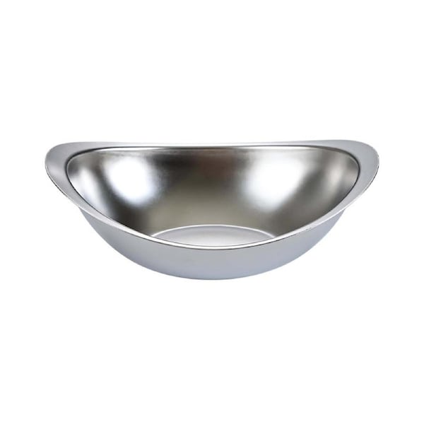 Soup Bowl Stackable Multi-use Oval Large Capacity Stainless Steel Tray Restaurant Supplies -Silver - Silver