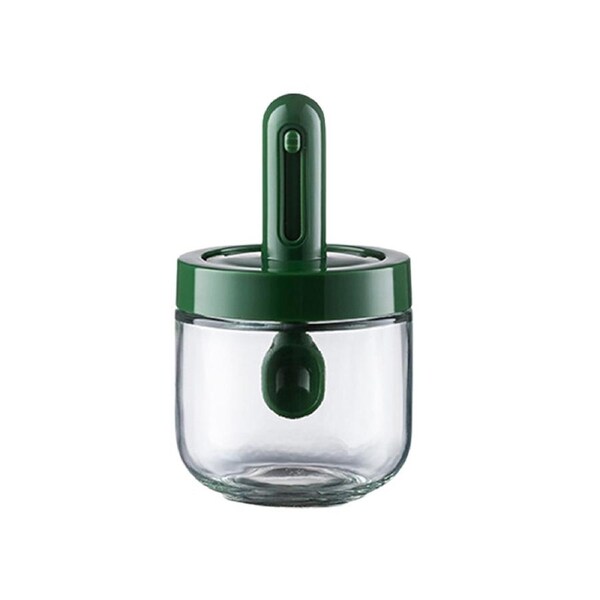 Spice Jar 1 Scoop of 2g Spoon Cover Integrated Volume-controlled Salt Sugar Seasoning Jar for Kitchen - Green
