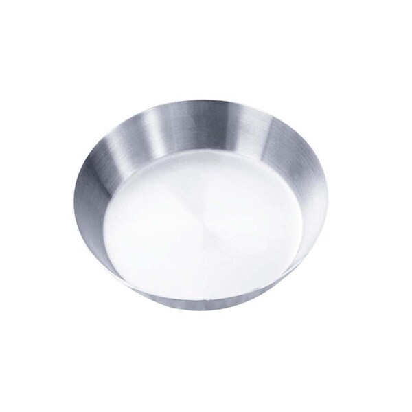 Stainless Steel Flat Bottom Serving Dish Round Plate Tray Kitchen Dinning Bowl