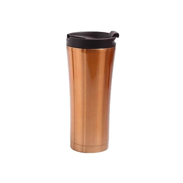 Stainless Steel Vacuum Insulated with Lid Double Layer Travel Mug Water Cup-Golden