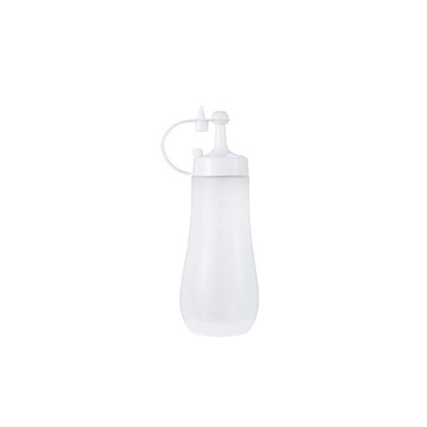 Squeeze Sauce Bottle Food Grade Pointed Mouth Design PE Reducing Waste Condiment Dispenser for Ketchup -White - White