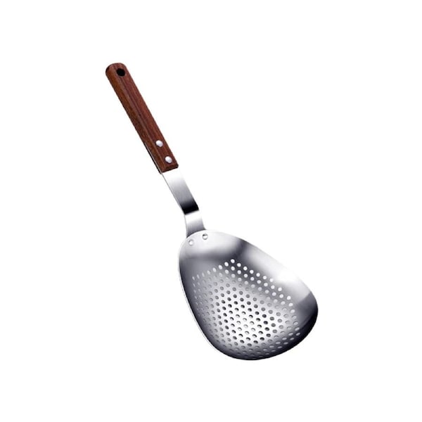Strainer Spoon Long Handle Heat Insulated Stainless Steel Comfortable Grip Large Colander Ladle Cooking Accessories-3