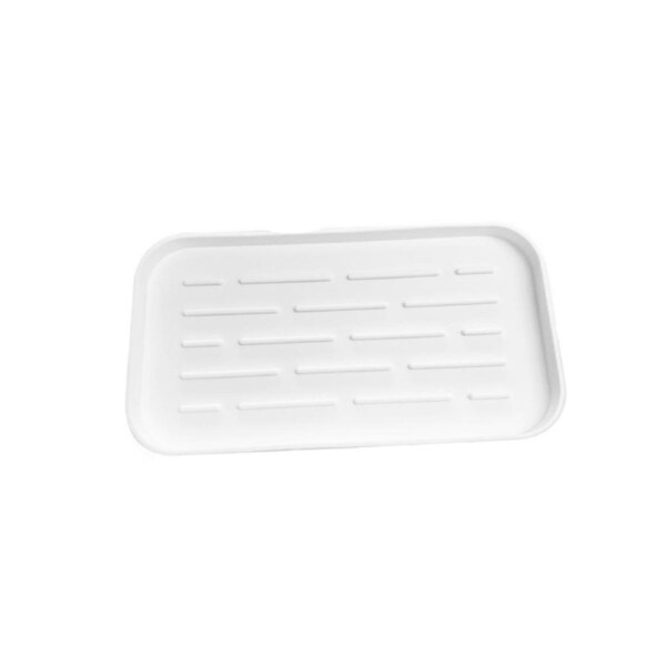 Storage Tray Drain Multifunction Silicone Heat-resistant Kitchen Sink Tray for Kitchen-White