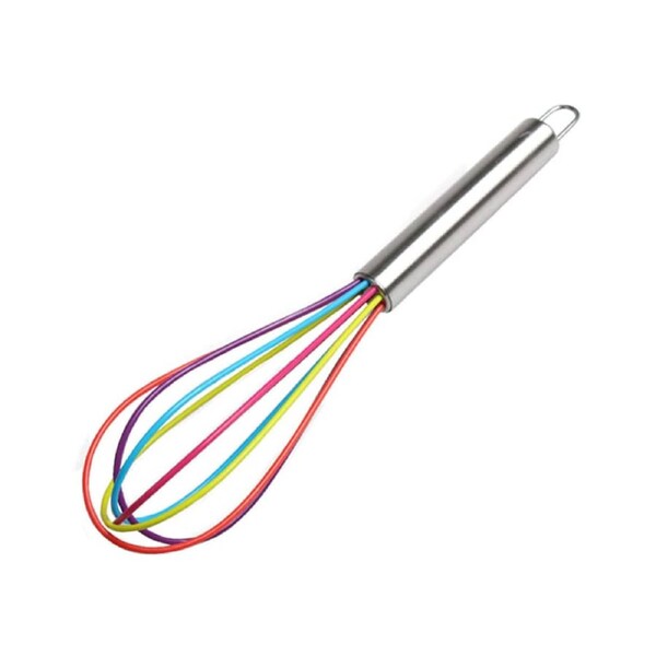 Stainless Steel Handle Colorful Silicone Egg Beater Flour Dough Stirrer Blender