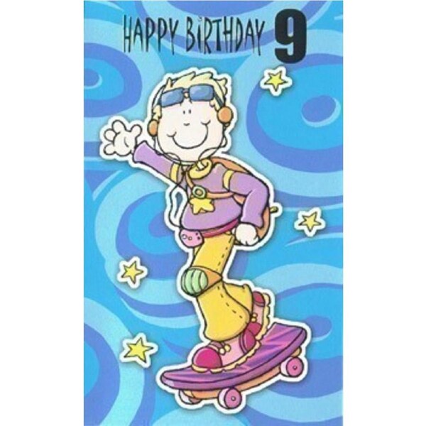 9th Birthday Boy - Boy on Skateboard