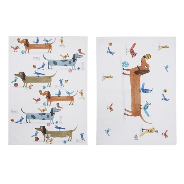 Ashdene Canine Capers Set of 2 Kitchen Towels