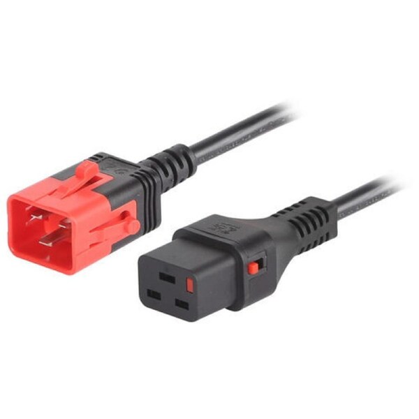 IEC-LOCK C19 TO DUAL LOCK C20 EXTENSION CORD 3M