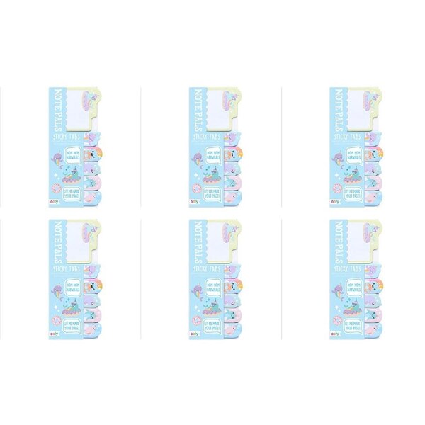 6x Ooly 120-Tabs Sticky Note Pals Kids School Stationery 6y+ Nom Nom Narwhals
