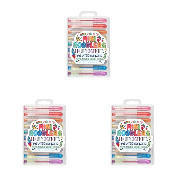 3x 20pc Ooly Fruit Scented Gel Pens Glitter/Pastel/Neon Writing Stationery 3y+