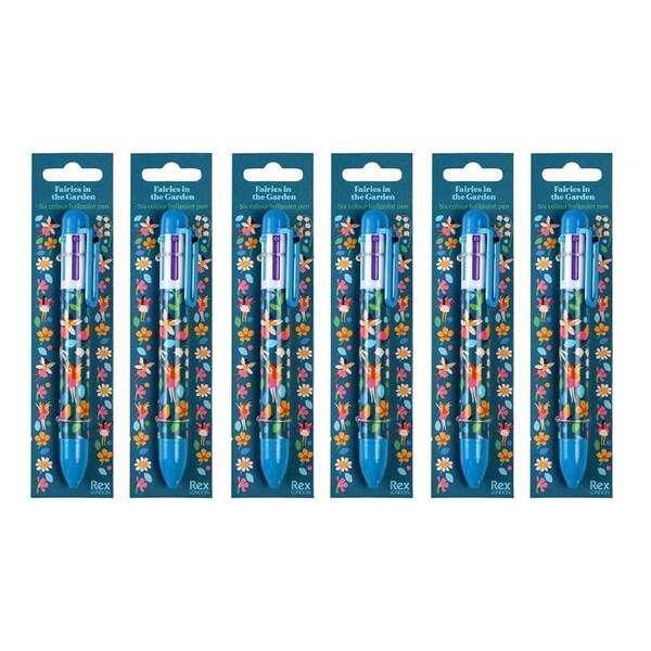 6x Rex London Six Colour Ball Pont Pen Writing School/Office stationery Fairies