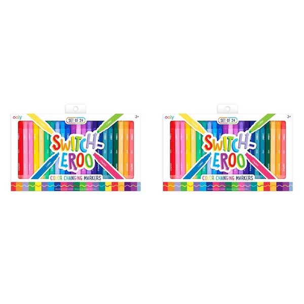 2x 24pc Ooly Switch-eroo Colour Changing Marker Pen Art Craft Drawing Set 3y+