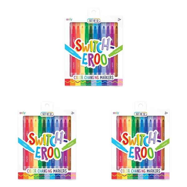 3x 12pc Ooly Switcheroos Colour Changing Marker Art Drawing Colouring Set 3y+