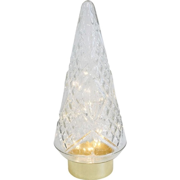 LVD LED Glass X-mas Tree Home/Living Room Display Decor Large 16x36cm Clear