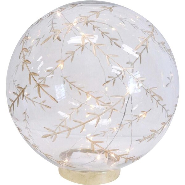 LVD LED Glass Leaf Ball Home/Living Room Round Ornament Decor XL 25x28cm